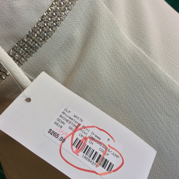 Callipygian Rhinestone Mini Dress White SS18 - NWT - Picture 4 of 4